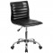 Flash Furniture Low Back Designer Armless Black Ribbed Swivel Task Chair